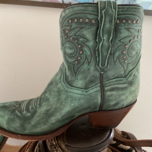 Dan Post Teal Leather Boots - Picture 4 of 12